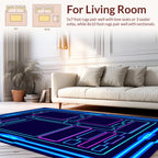 Futuristic Neon Circuits Pattern Rug