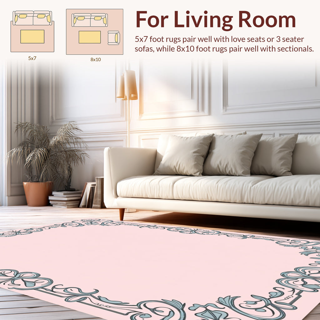 Art Nouveau Floral Scroll Pattern Rug