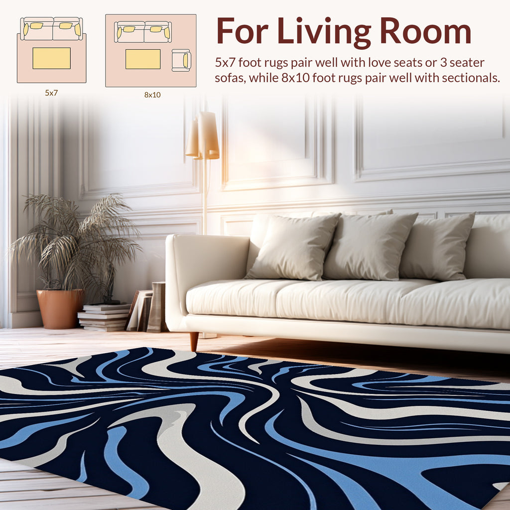 Abstract Flowing Wave Pattern Rug