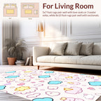 Whimsical Cloud Heart Pattern Design Rug