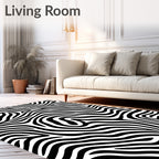Bold Black White Zebra Print Rug