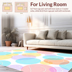 Pastel Circles With White Outline Pattern Rug