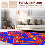 Bold Geometric Stripe And Shape Rug