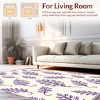 Regal Purple Leaf Pattern Rug