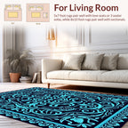 Elegant Floral Swirls With Border Rug