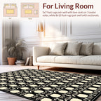 Art Nouveau Black Egg Oval Pattern Rug