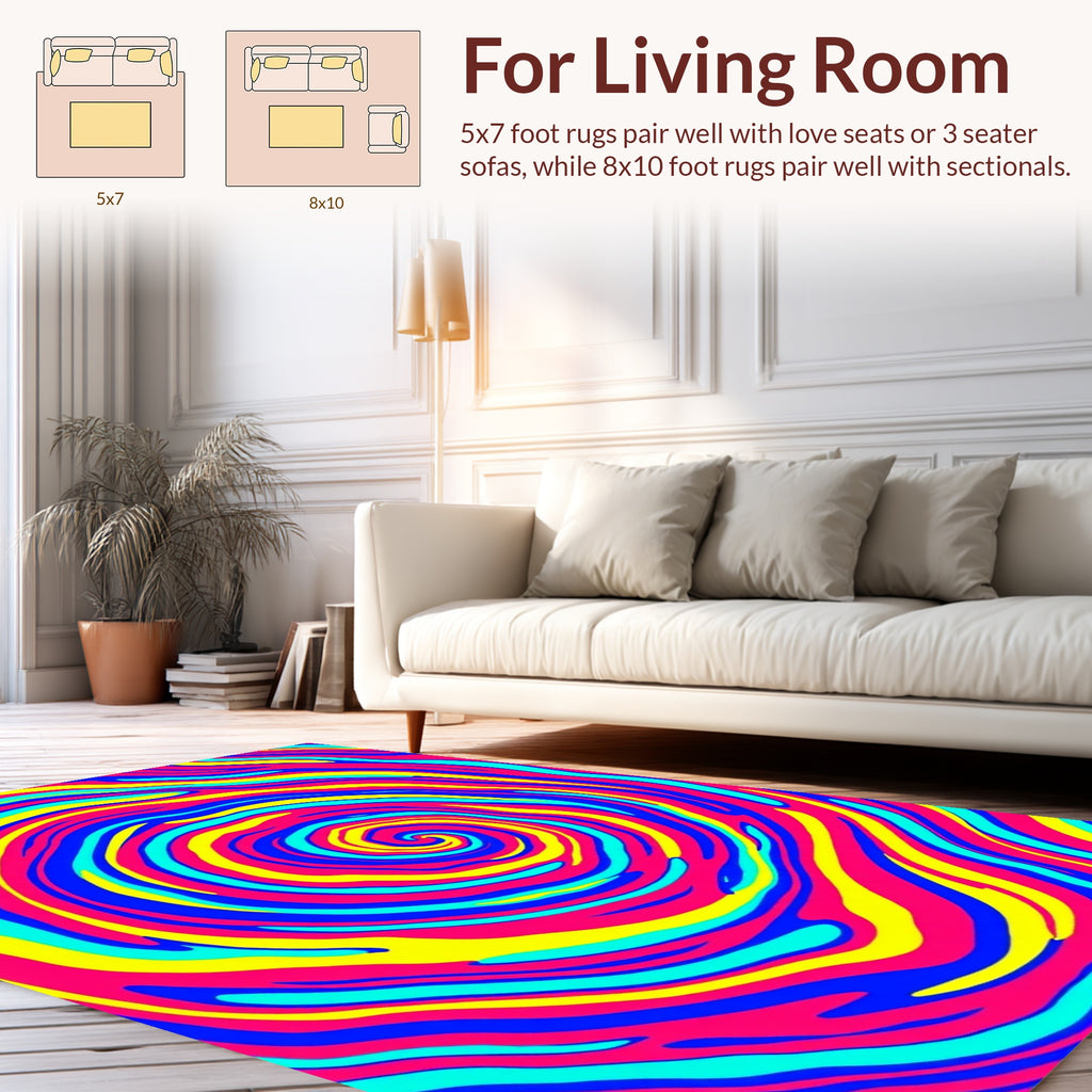 Vivid Swirl Pattern Rug