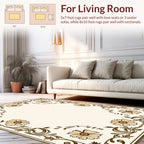 Vintage Floral Swirl Border Design Rug