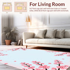 Pink Cherry Blossom Branch Design Rug