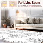 Delicate Floral Sketch Pattern Rug