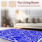 Bold Blue Nautical Anchor Art Rug