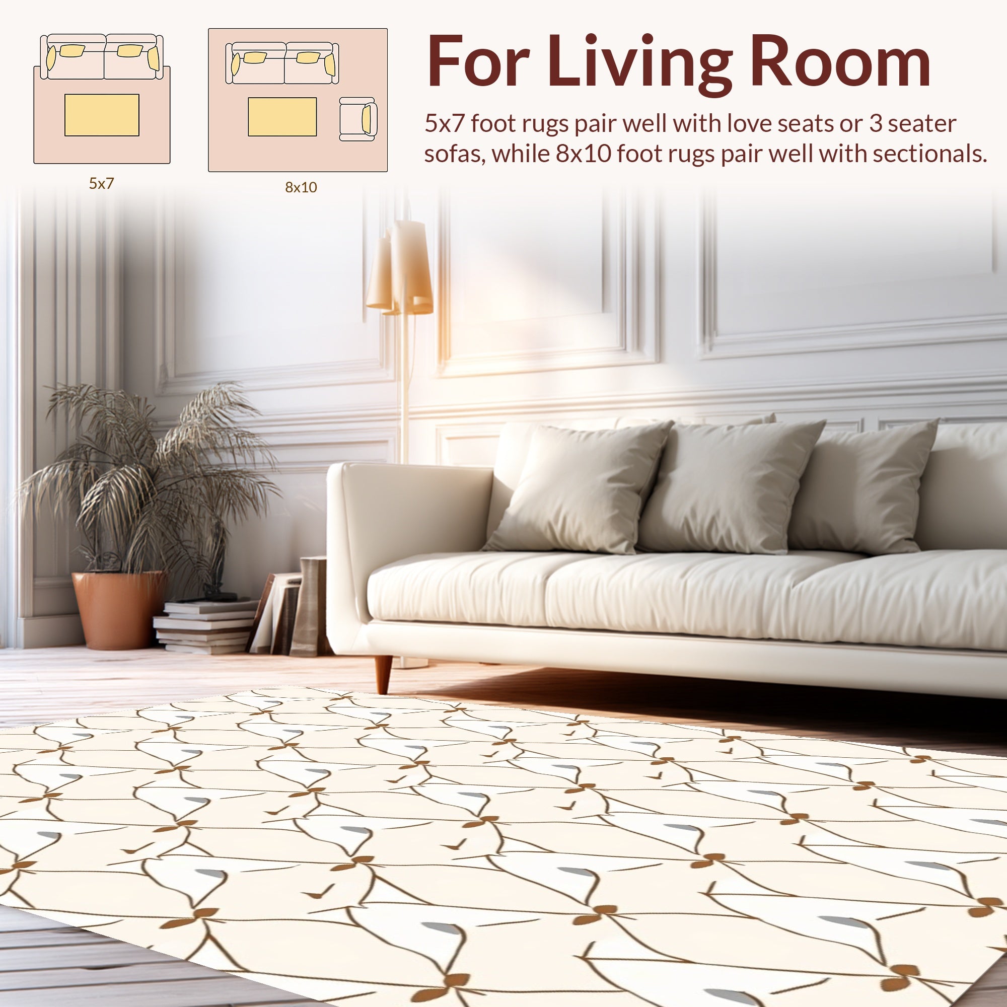 Pastel Abstract Petal Pattern Rug