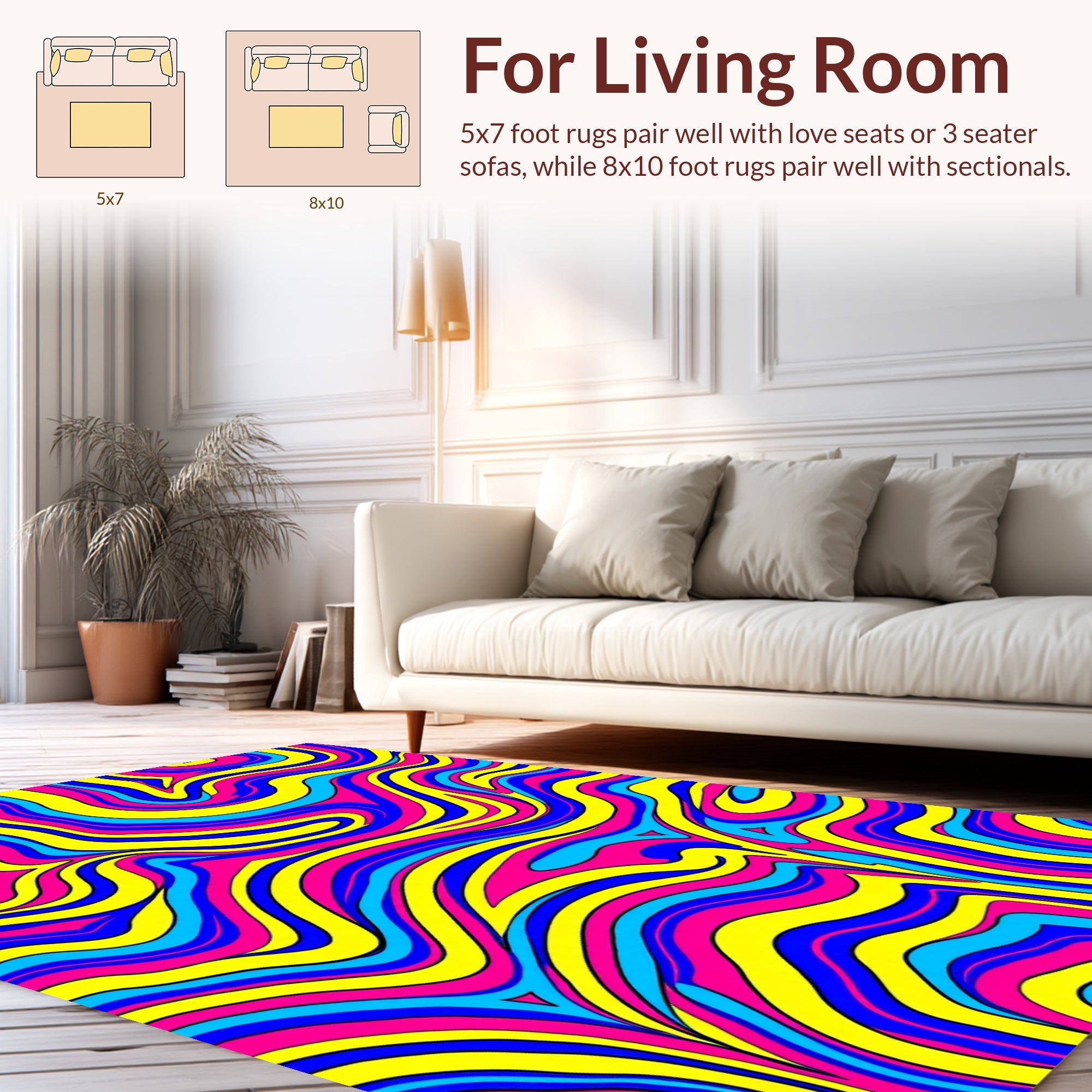 Groovy Swirls Pattern Rug