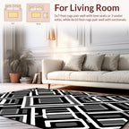 Monochrome Geometric Diamond Pattern Rug