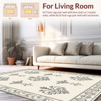 Vintage Floral Scroll Work Pattern Rug