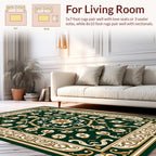 Opulent Floral Crested Geometric Tapestry Rug