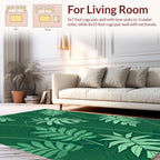 Deep Green Botanical Pattern Rug