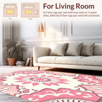 Pink Floral Mandala Pattern Rug