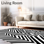 Bold Graphic Lines Patterned Design Rug
