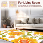 Bold Floral Sunburst Pattern Rug