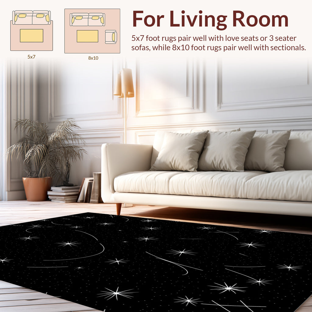 Stunning Starry Night Pattern Rug