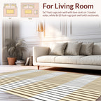 Modern Beige Brown White Striped Design Rug