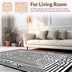 Bold Abstract Maze Pattern Design Rug