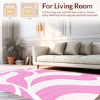 Modern Pink Swirls Pattern Rug