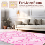 Pink Sky Cloud Pattern Rug