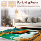 Majestic Elk Forest Lake Scene Rug