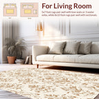 Classic Gold Floral Scroll Pattern Rug