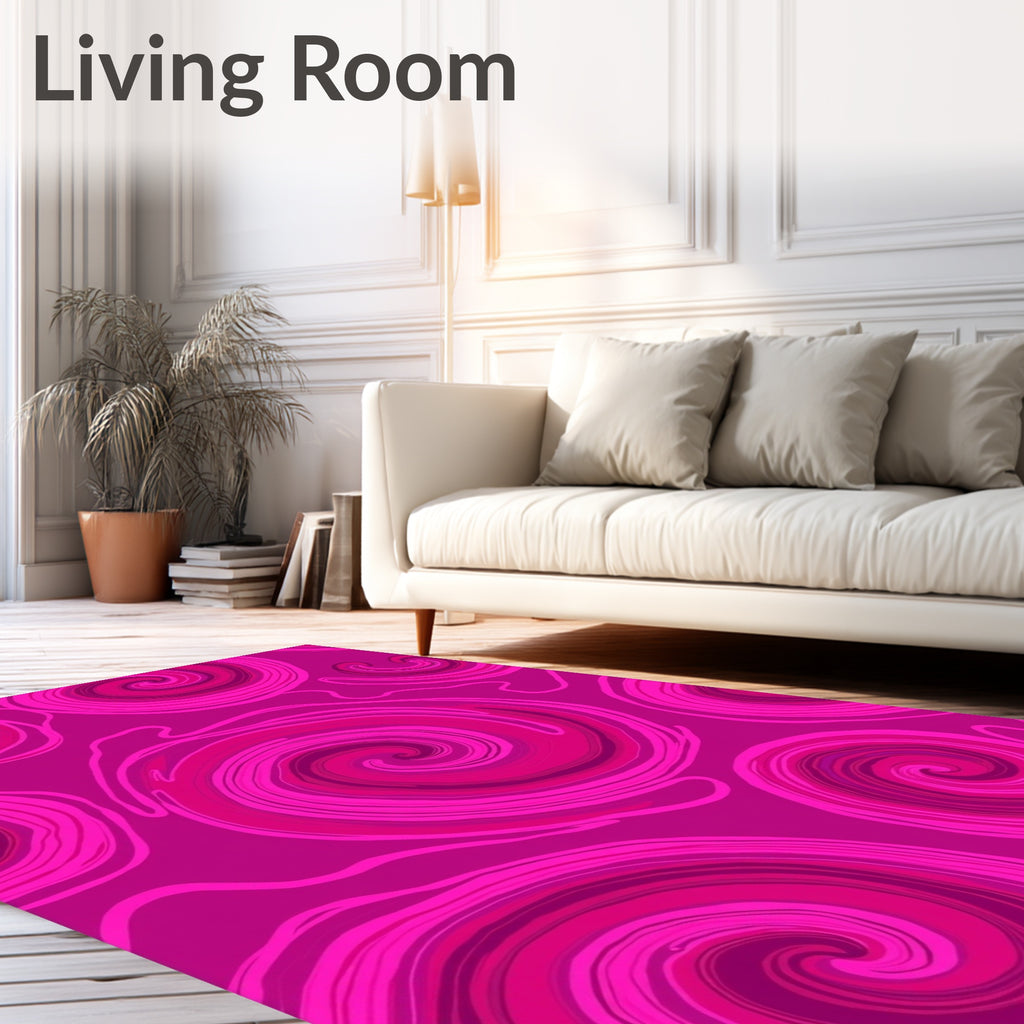 Pink Swirl Abstract Pattern Rug