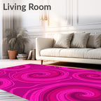 Pink Swirl Abstract Pattern Rug