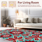 Bold Floral Print Garden Design Rug
