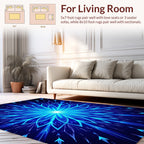 Radiant Blue Floral Burst Design Rug