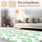 Green Leafy Stem Pattern Rug