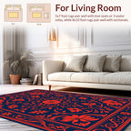 Crimson Floral Vine Pattern Rug