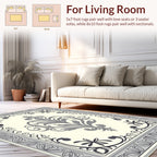 Elegant Floral Scroll Border Design Rug