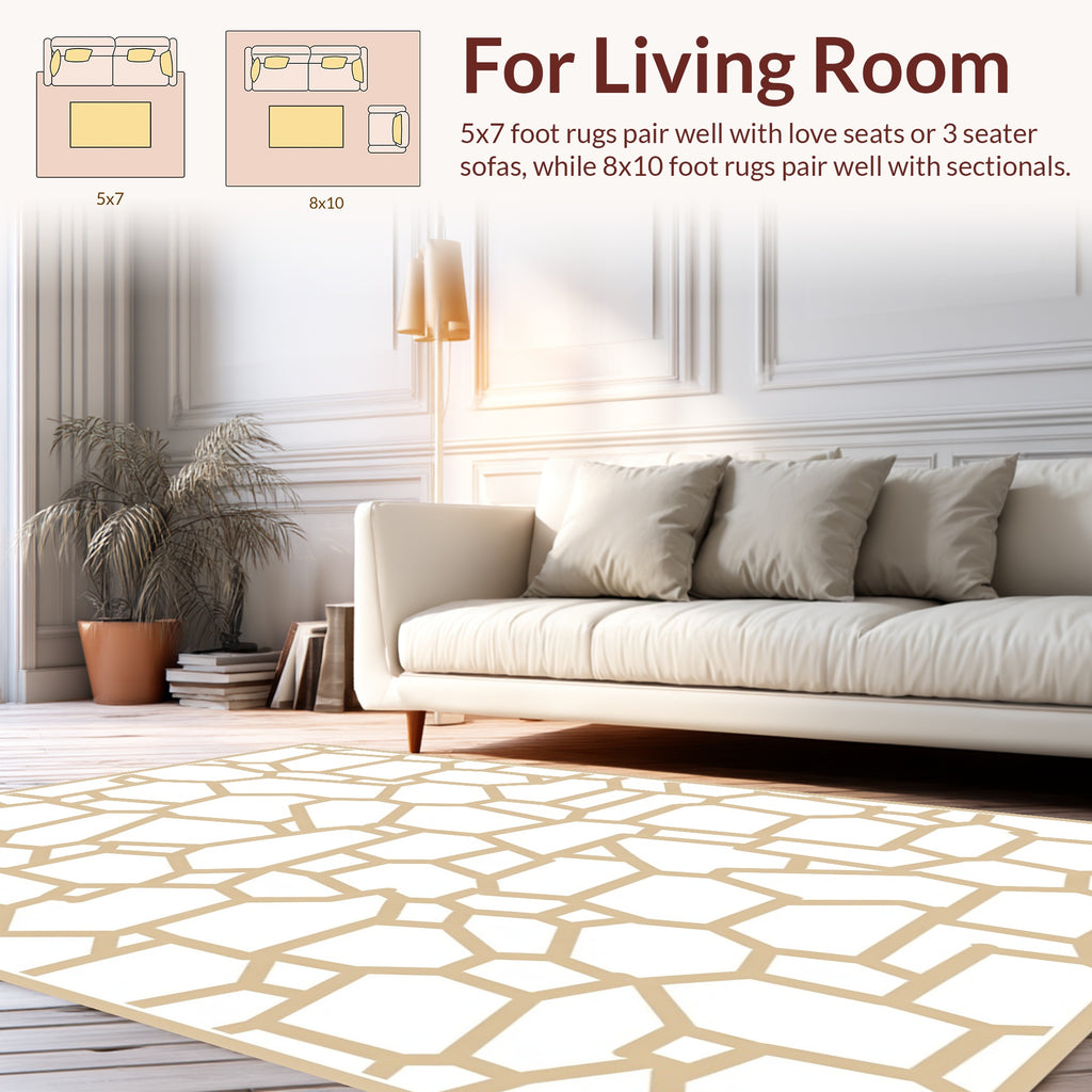 Organic Stone Pattern Modern Design Rug