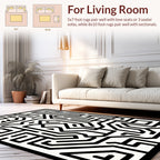 Modern Geometric Maze Pattern Rug