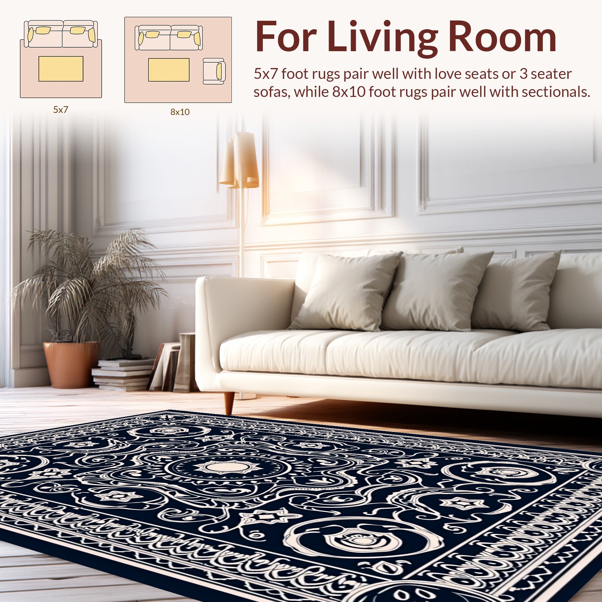 Intricate Vintage Floral Ornament Rug