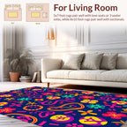 Whimsical Floral Geometric Design Rug