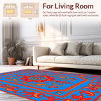 Vibrant Red Gold Floral Medallion Rug