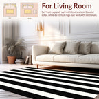 Bold Black and White Stripes Rug