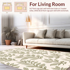 Botanical Branches Leaves Pattern Rug