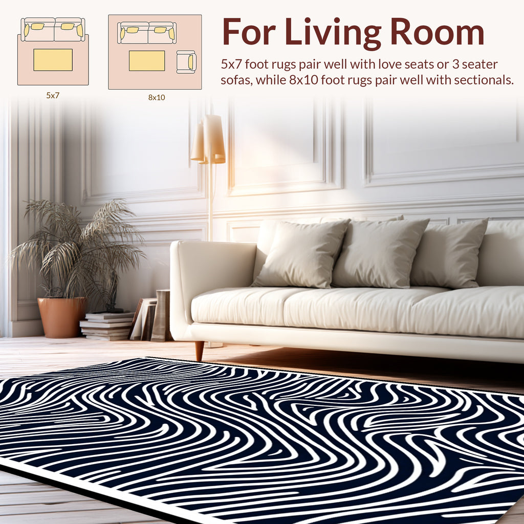 Abstract Organic Wave Pattern Rug