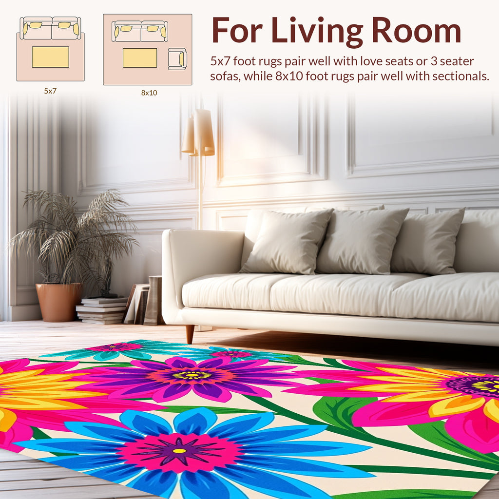 Vibrant Floral Pattern Rug