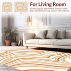 Orange Beige Swirl Abstract Pattern Rug