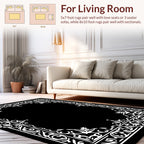 Ornate Floral Border Pattern Rug