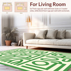 Verdant Abstract Maze Pattern Rug
